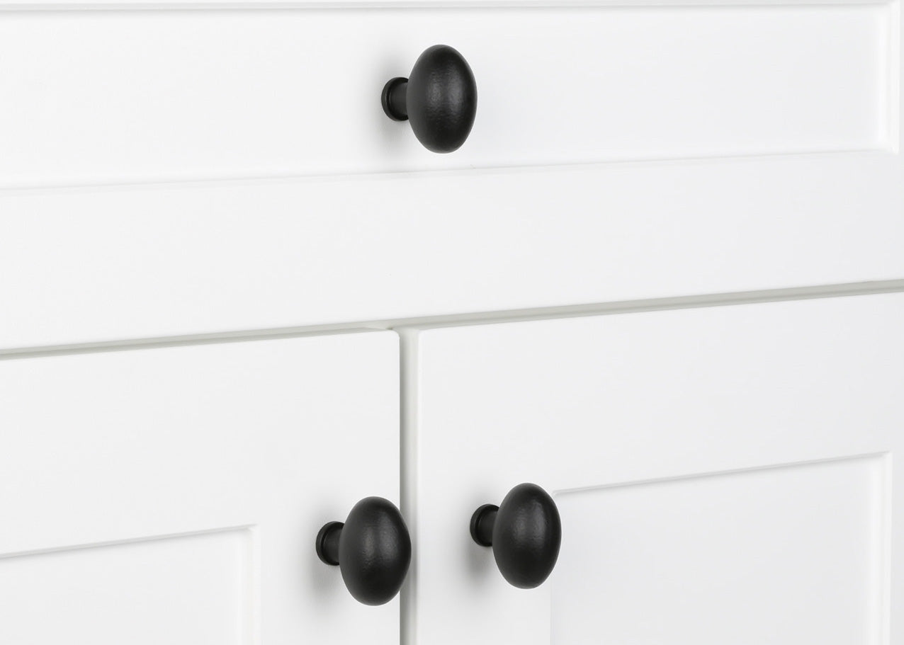 black cabinet hardware made from solid cast iron