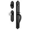 Dome One-Piece Handleset with A-Grip and Dome Long Plate and Krystall Knob