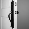 Dome One-Piece Handleset with A-Grip and Loch Rosette and Black Shadow Porcelain Knob