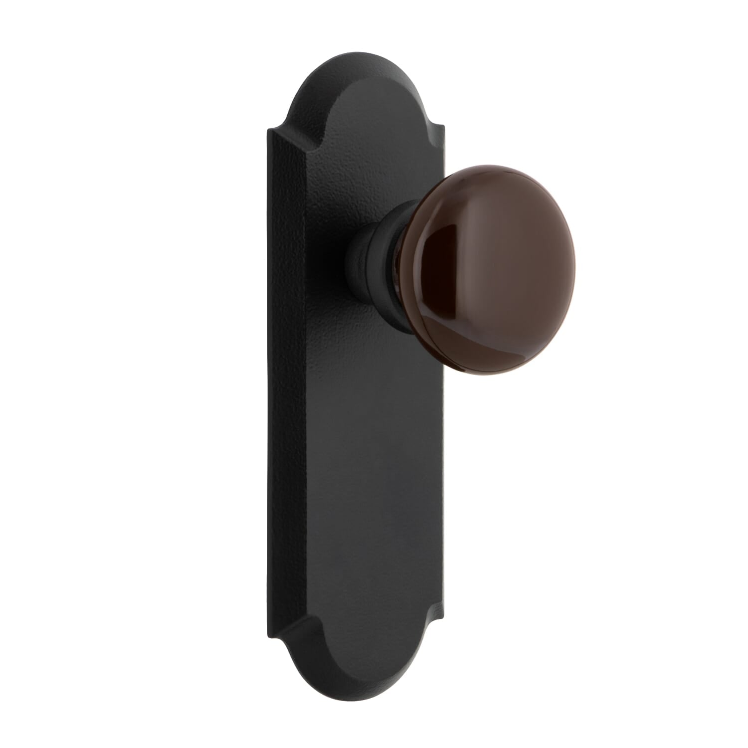 Dome Long Plate with Brown Autumn Porcelain Knob