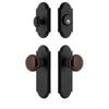 Dome Long Plate Entry Set with Brown Autumn Porcelain Knob