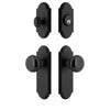 Dome Long Plate Entry Set with Black Shadow Porcelainin Knob
