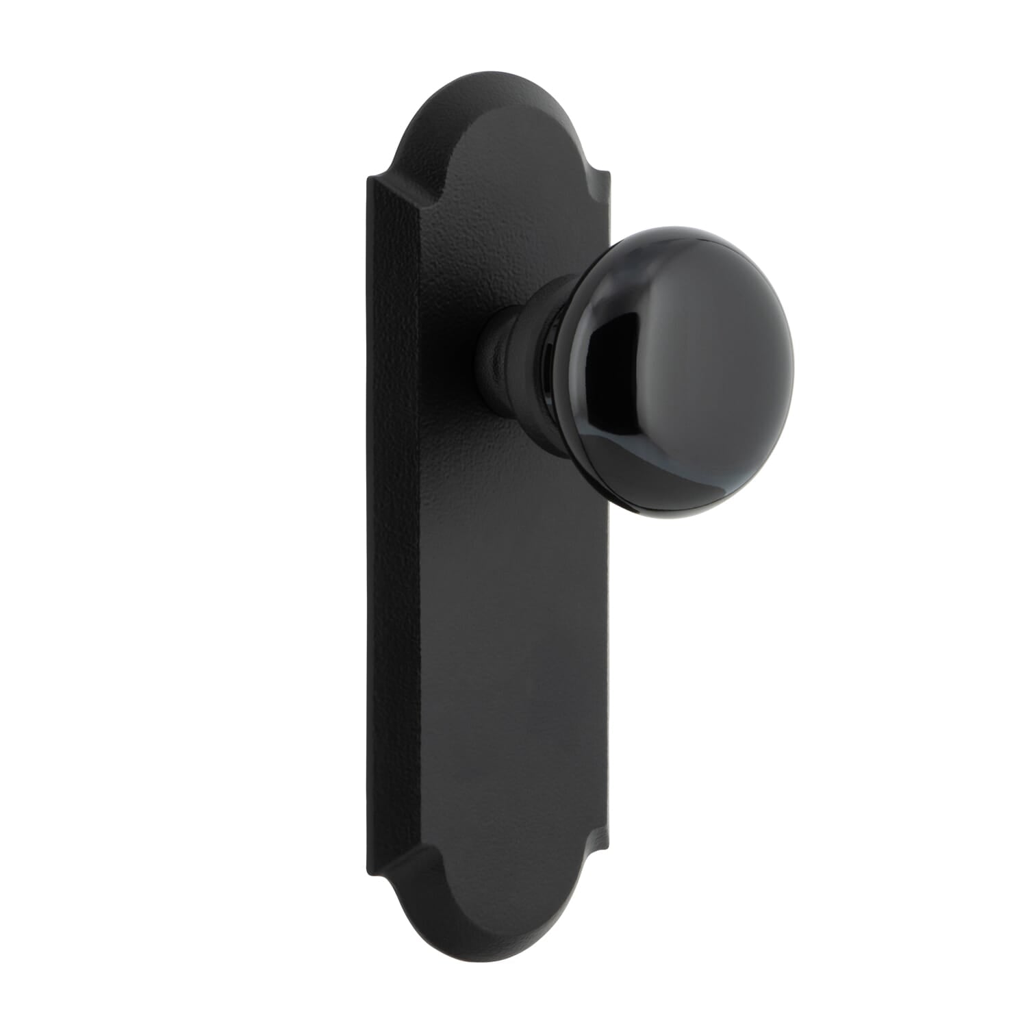 Dome Long Plate with Black Shadow Porcelain Knob