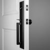 Keep One-Piece Handleset with D-Grip and Vale Short Plate and Black Shadow Porcelain Knob