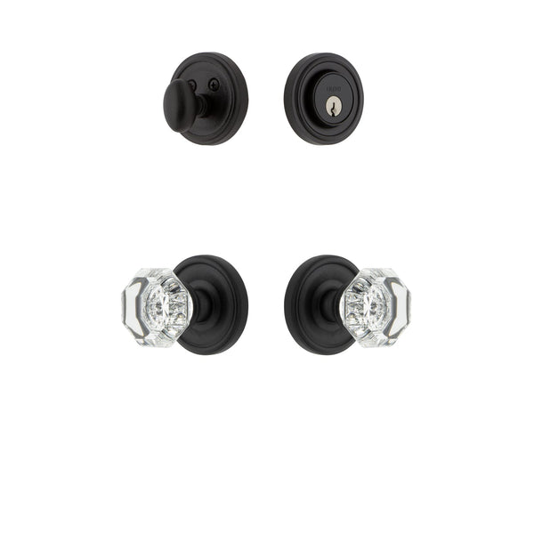 Loch Rosette Entry Set with Krystall Knob - Ageless Iron Hardware