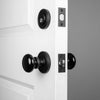 Loch Rosette Entry Set with Black Shadow Porcelain Knob