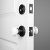 Loch Rosette Entry Set with White Snow Porcelain Knob