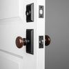 Vale Short Plate Entry Set with Brown Autumn Porcelain Knob