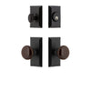 Vale Short Plate Entry Set with Brown Autumn Porcelain Knob