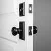 Vale Short Plate Entry Set with Black Shadow Porcelain Knob