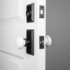 Vale Short Plate Entry Set with White Snow Porcelain Knob
