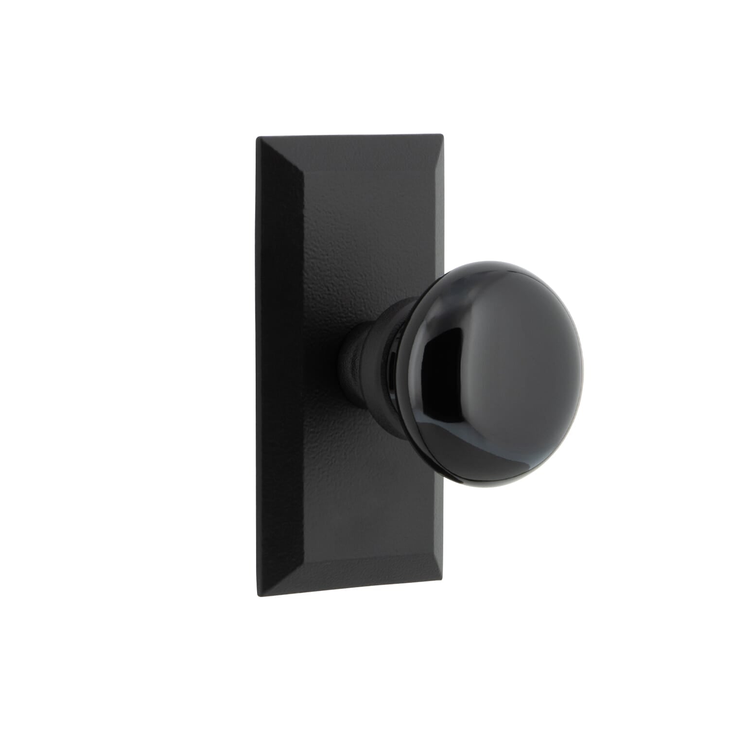 Vale Short Plate with Black Shadow Porcelain Knob