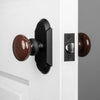 Vault Short Plate with Brown Autumn Porcelain Knob
