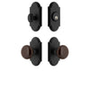 Vault Short Plate Entry Set with Brown Autumn Porcelain Knob