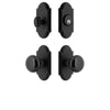 Vault Short Plate Entry Set with Black Shadow Porcelain Knob