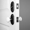 Vault Short Plate Entry Set with White Snow Porcelain Knob