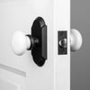 Vault Short Plate with White Snow Porcelain Knob