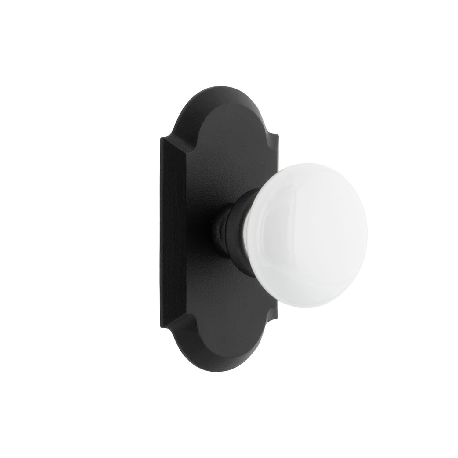 Vault Short Plate with White Snow Porcelain Knob