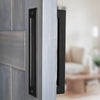 Barn Door Hardware Track Kit (Includes Black Iron Grip and Flush Pull)