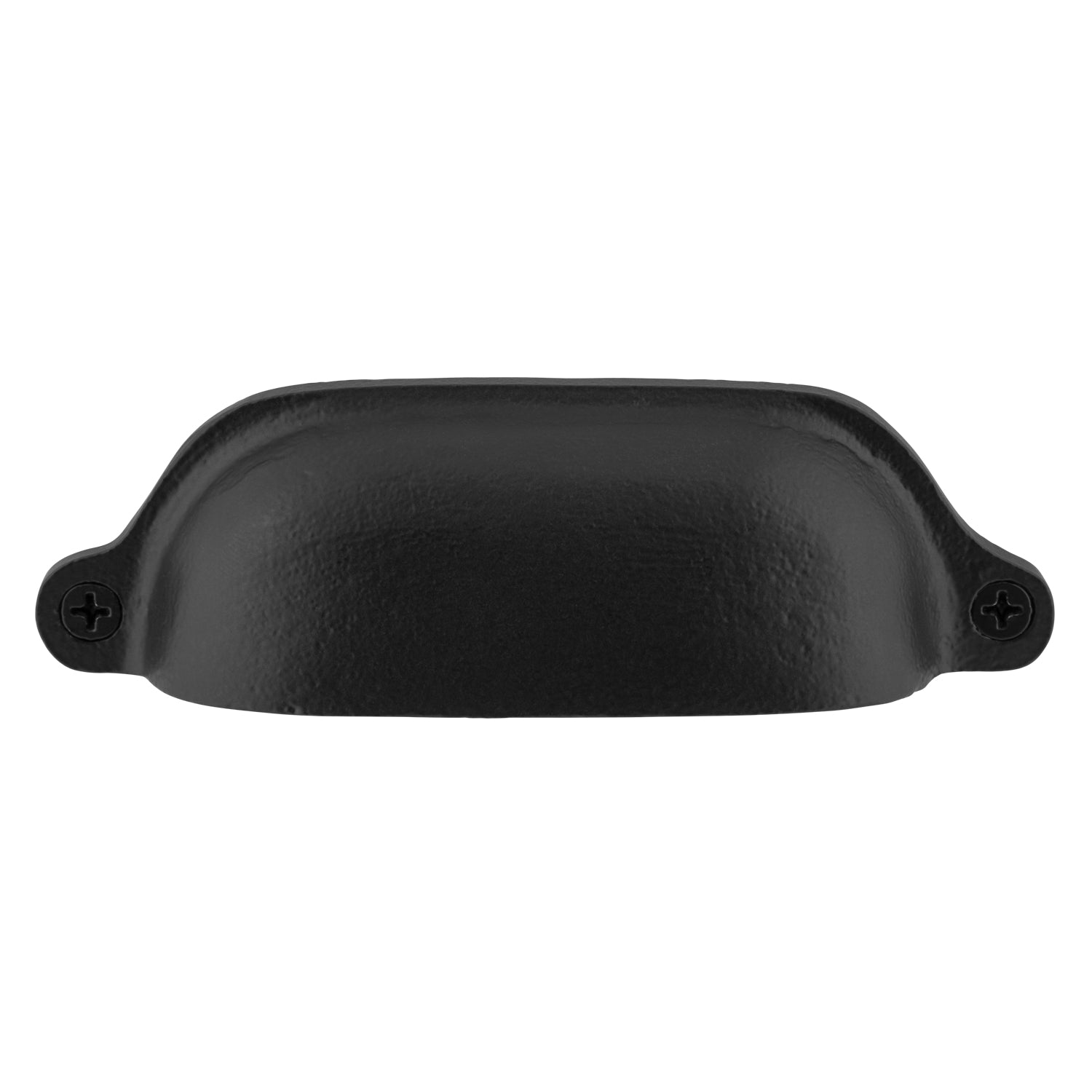 Ageless Iron Castle 4 inch cabinet cup pull in matte black cast iron