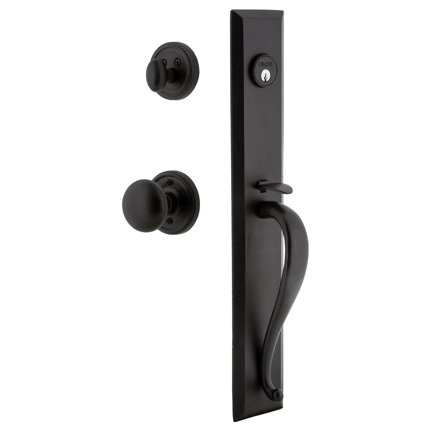 レア　50s Ken L Ration Door Push Pull Keep One-Piece Handleset with A-Grip and Loch Rosette with