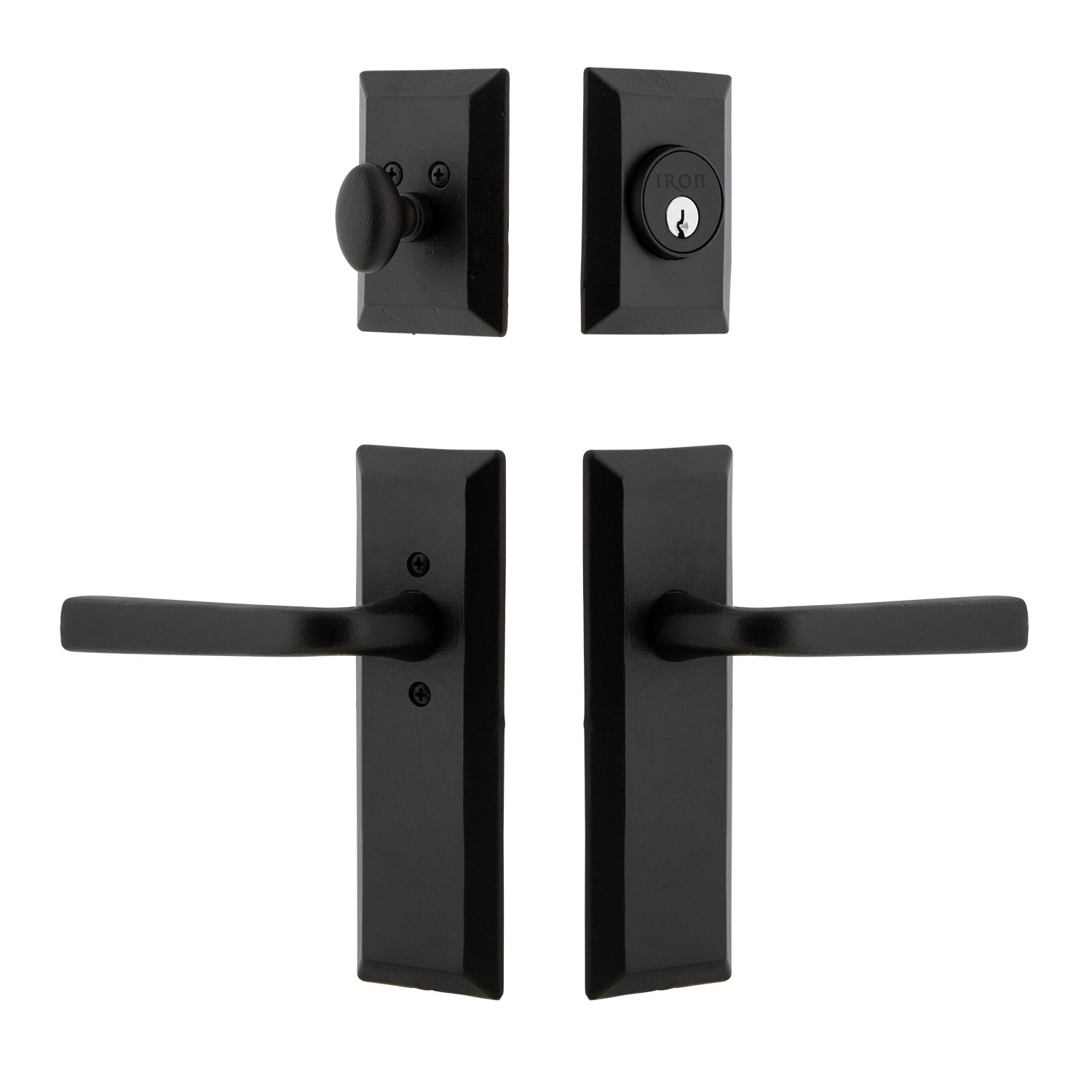 Keep Long Plate Entry Set with Lance Lever - Ageless Iron Hardware