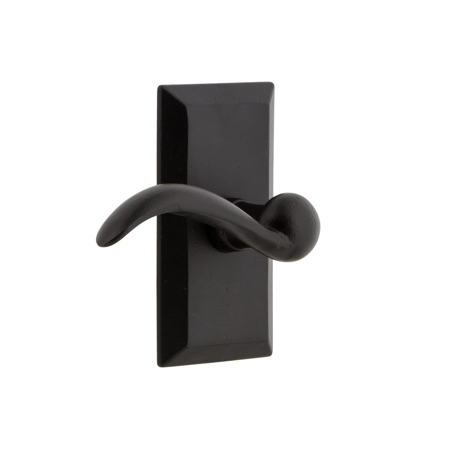 Ageless Iron Hardware Black Vale Short Plate with Tine Lever